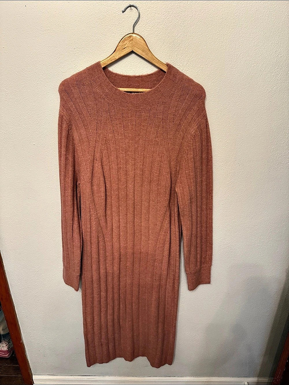 a new day Ribbed Midi Dress in Pink Size Medium Like New